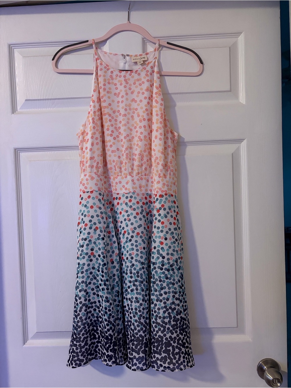 Maison Jules Size 10 Polka Dot Halter Dress
